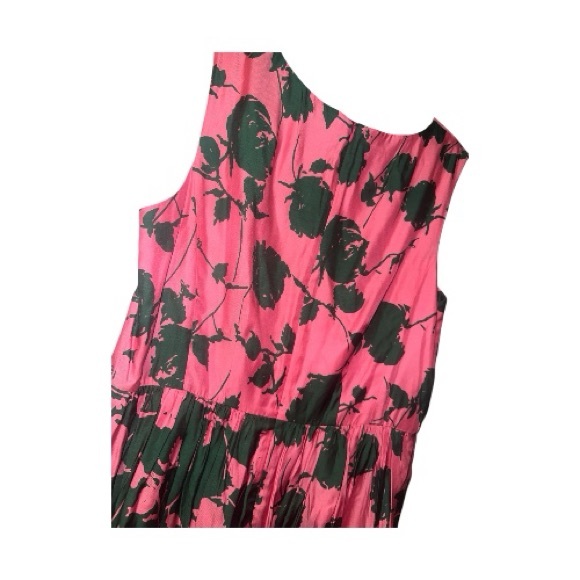 Boden Silk Blend Green & Pink Floral Dress Size 12R - Picture 5 of 7
